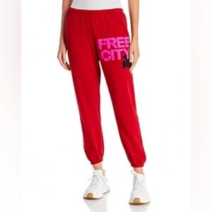 FREECITY Logo Cotton Sweatpants - Red XL